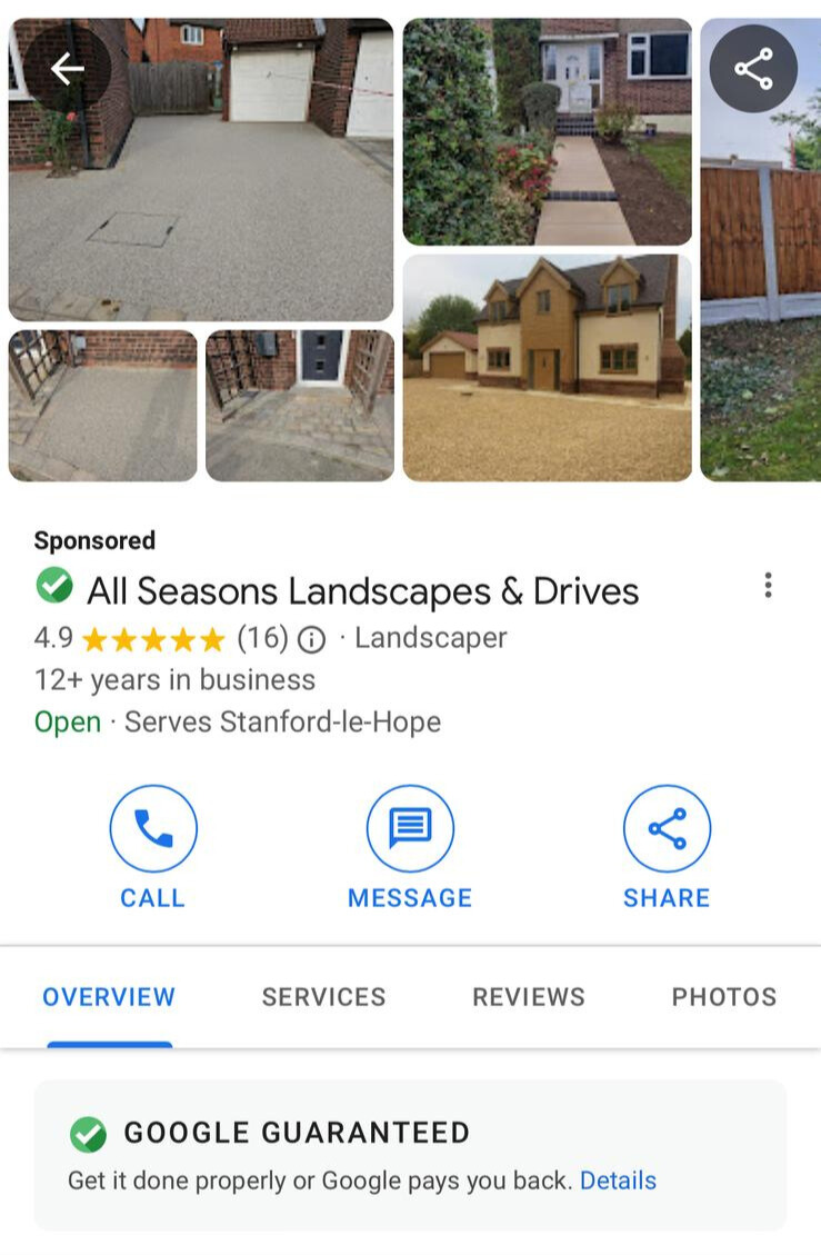 google guaranteed all seasons